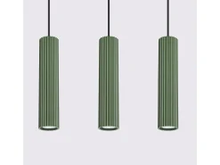 Sollux Lighting Lámpara Suspendida-Lámpara colgante Gloow minimalista de aluminio - 3 fuentes luminosas 3000K - L.45 x A.98 cm - oliva Verde