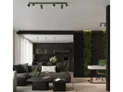 Sollux Lighting Lámpara Suspendida-Lámpara colgante Gloow minimalista de aluminio - 3 fuentes luminosas 3000K - L.45 x A.98 cm - oliva Verde