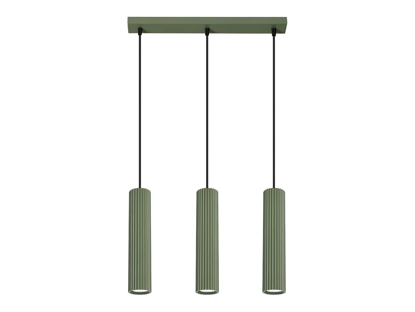 Sollux Lighting Lámpara Suspendida-Lámpara colgante Gloow minimalista de aluminio - 3 fuentes luminosas 3000K - L.45 x A.98 cm - oliva Verde