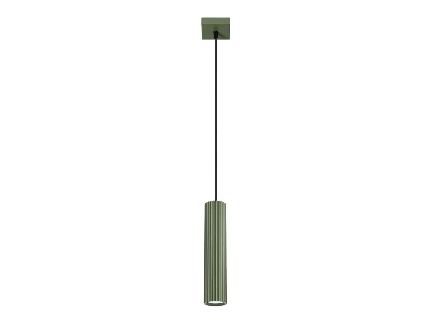 Outlet Sollux Lighting Lámpara colgante Gloow minimalista de aluminio - 1 fuentes luminosas 4000K - L.8 x A.118 cm - oliva Verde