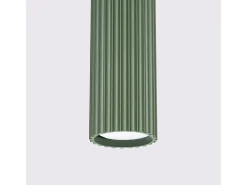 Outlet Sollux Lighting Lámpara colgante Gloow minimalista de aluminio - 1 fuentes luminosas 4000K - L.8 x A.118 cm - oliva Verde