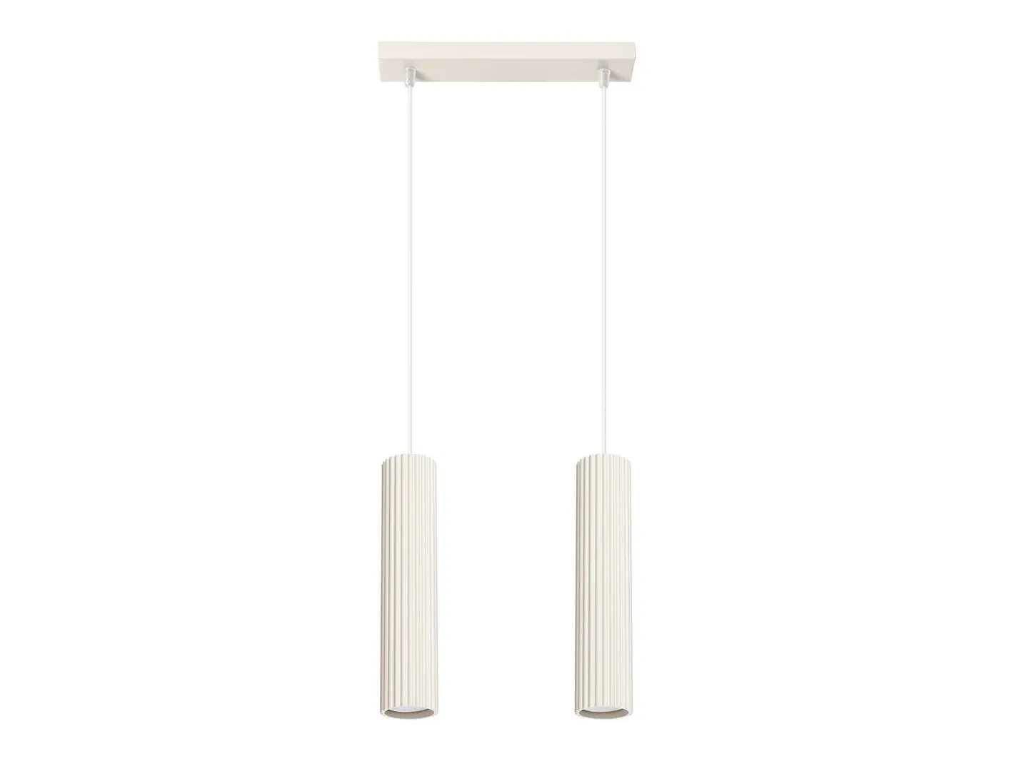 Sollux Lighting Lámpara colgante Gloow minimalista de aluminio - 2 fuentes luminosas 3000K - L.30 x A.90 cm - Beige Outlet