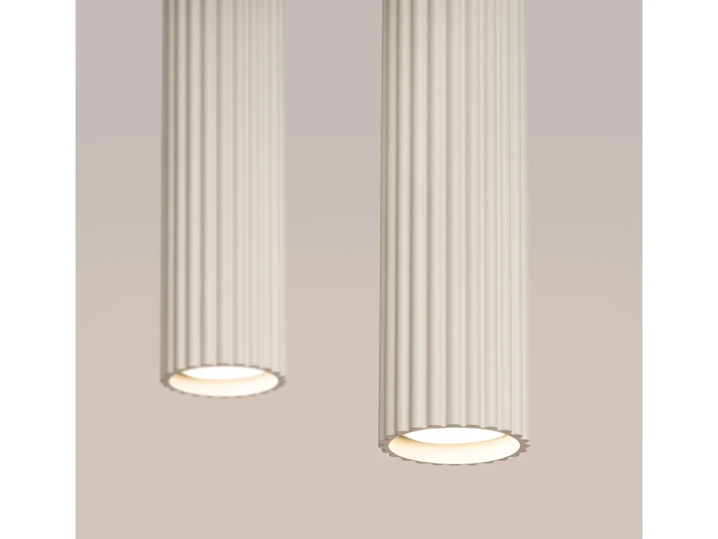 Sollux Lighting Lámpara colgante Gloow minimalista de aluminio - 2 fuentes luminosas 3000K - L.30 x A.90 cm - Beige Outlet