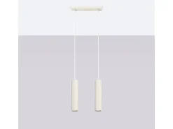 Sollux Lighting Lámpara colgante Gloow minimalista de aluminio - 2 fuentes luminosas 3000K - L.30 x A.90 cm - Beige Outlet