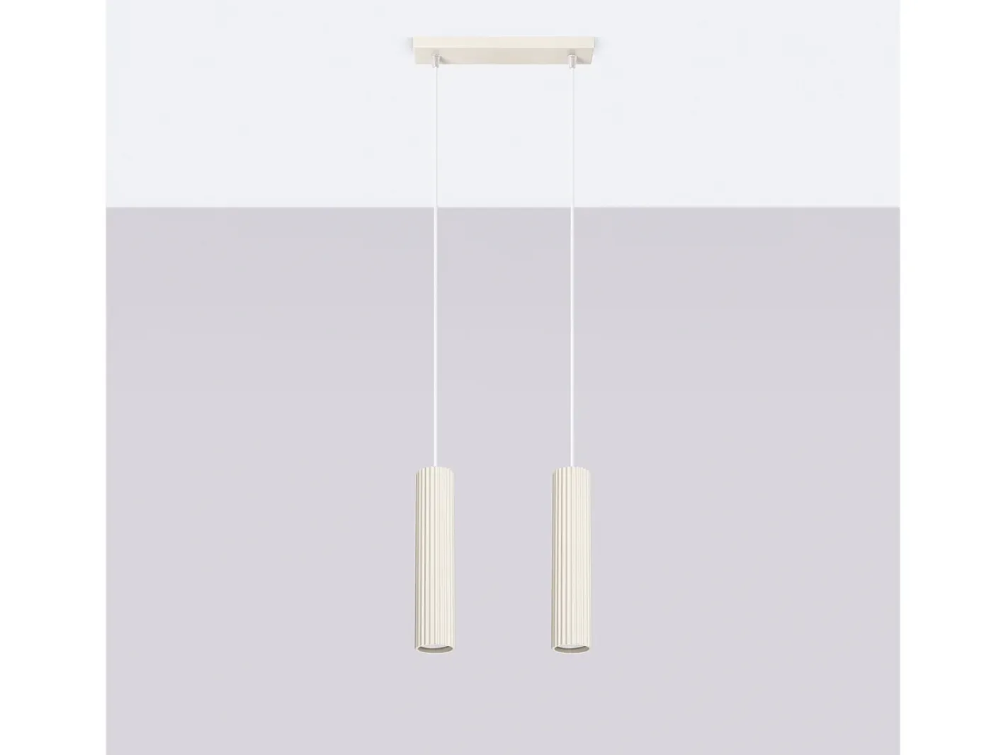 Sollux Lighting Lámpara colgante Gloow minimalista de aluminio - 2 fuentes luminosas 3000K - L.30 x A.90 cm - Beige Outlet