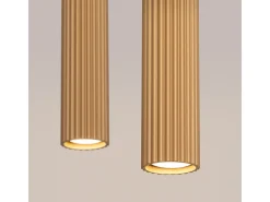 Sollux Lighting Lámpara Suspendida-Lámpara colgante Gloow minimalista de aluminio - 2 fuentes luminosas 3000K - L.30 x A.90 cm - Dorado