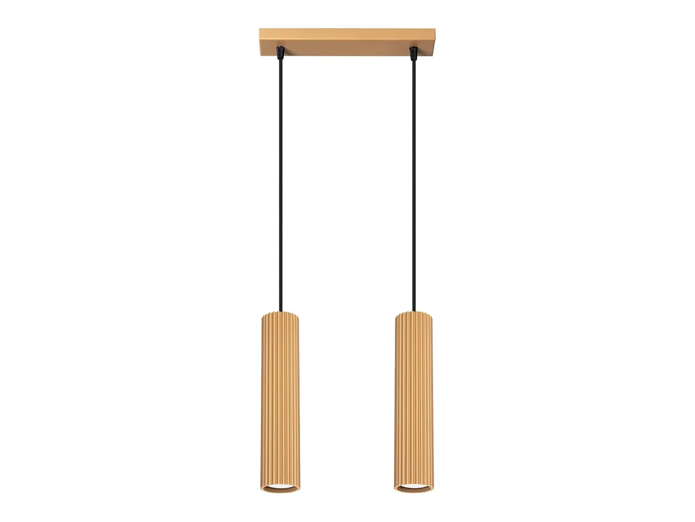 Sollux Lighting Lámpara Suspendida-Lámpara colgante Gloow minimalista de aluminio - 2 fuentes luminosas 3000K - L.30 x A.90 cm - Dorado
