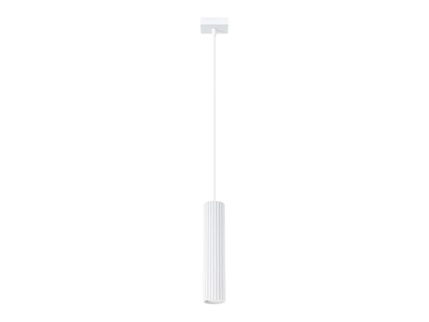 Sollux Lighting Lámpara colgante Gloow minimalista de aluminio - 1 fuentes luminosas 3000K - L.8 x A.118 cm - Blanco Hot