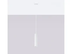 Sollux Lighting Lámpara colgante Gloow minimalista de aluminio - 1 fuentes luminosas 3000K - L.8 x A.118 cm - Blanco Hot