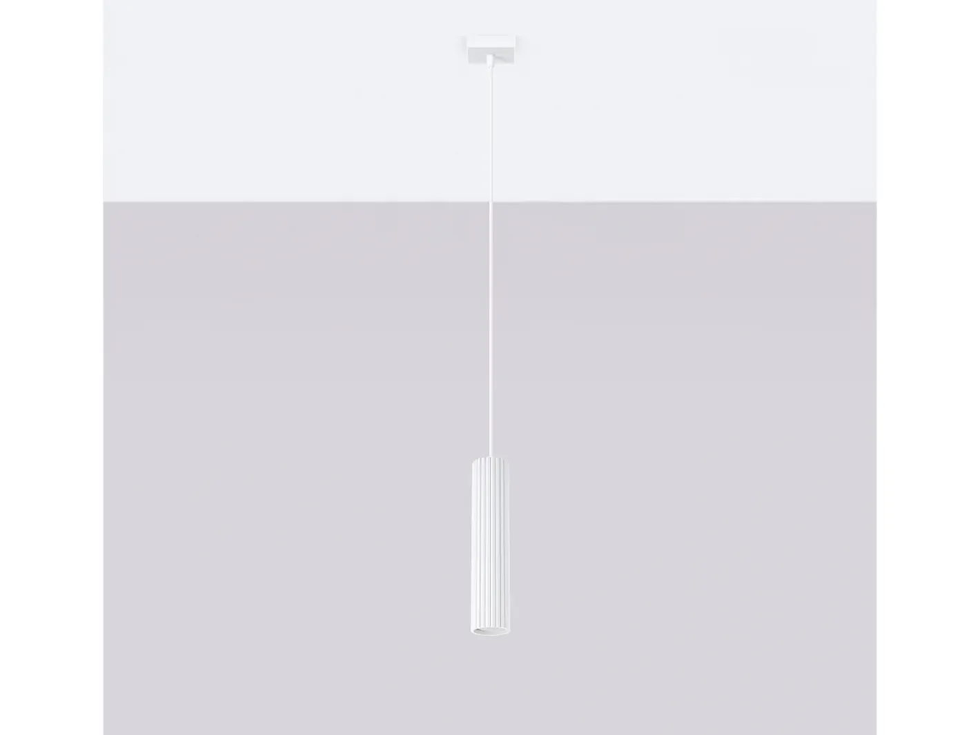 Sollux Lighting Lámpara colgante Gloow minimalista de aluminio - 1 fuentes luminosas 3000K - L.8 x A.118 cm - Blanco Hot