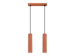 Sollux Lighting Lámpara Suspendida-Lámpara colgante Gloow minimalista de aluminio - 2 fuentes luminosas 3000K - L.30 x A.90 cm - ocre Rojo