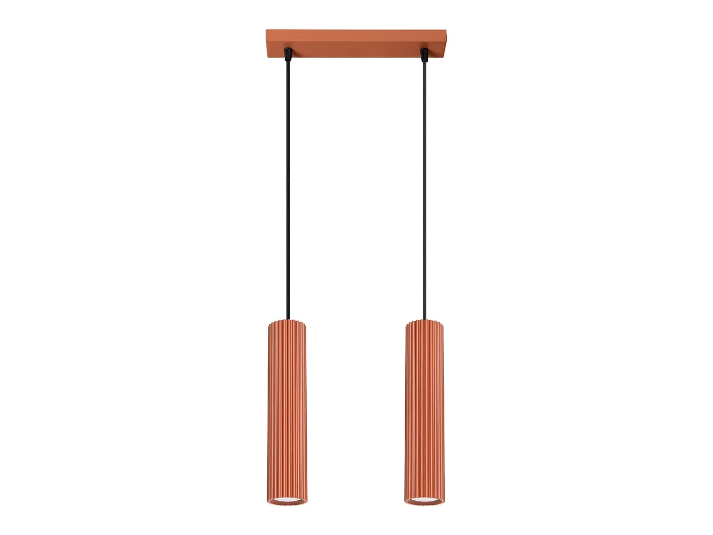 Sollux Lighting Lámpara Suspendida-Lámpara colgante Gloow minimalista de aluminio - 2 fuentes luminosas 3000K - L.30 x A.90 cm - ocre Rojo