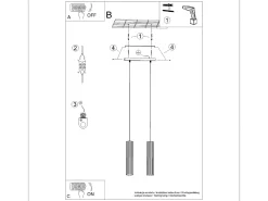 Sollux Lighting Lámpara Suspendida-Lámpara colgante Gloow minimalista de aluminio - 2 fuentes luminosas 3000K - L.30 x A.90 cm - ocre Rojo
