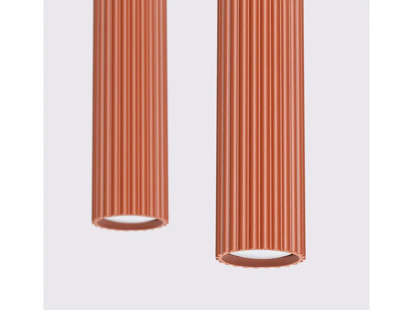 Sollux Lighting Lámpara Suspendida-Lámpara colgante Gloow minimalista de aluminio - 2 fuentes luminosas 3000K - L.30 x A.90 cm - ocre Rojo