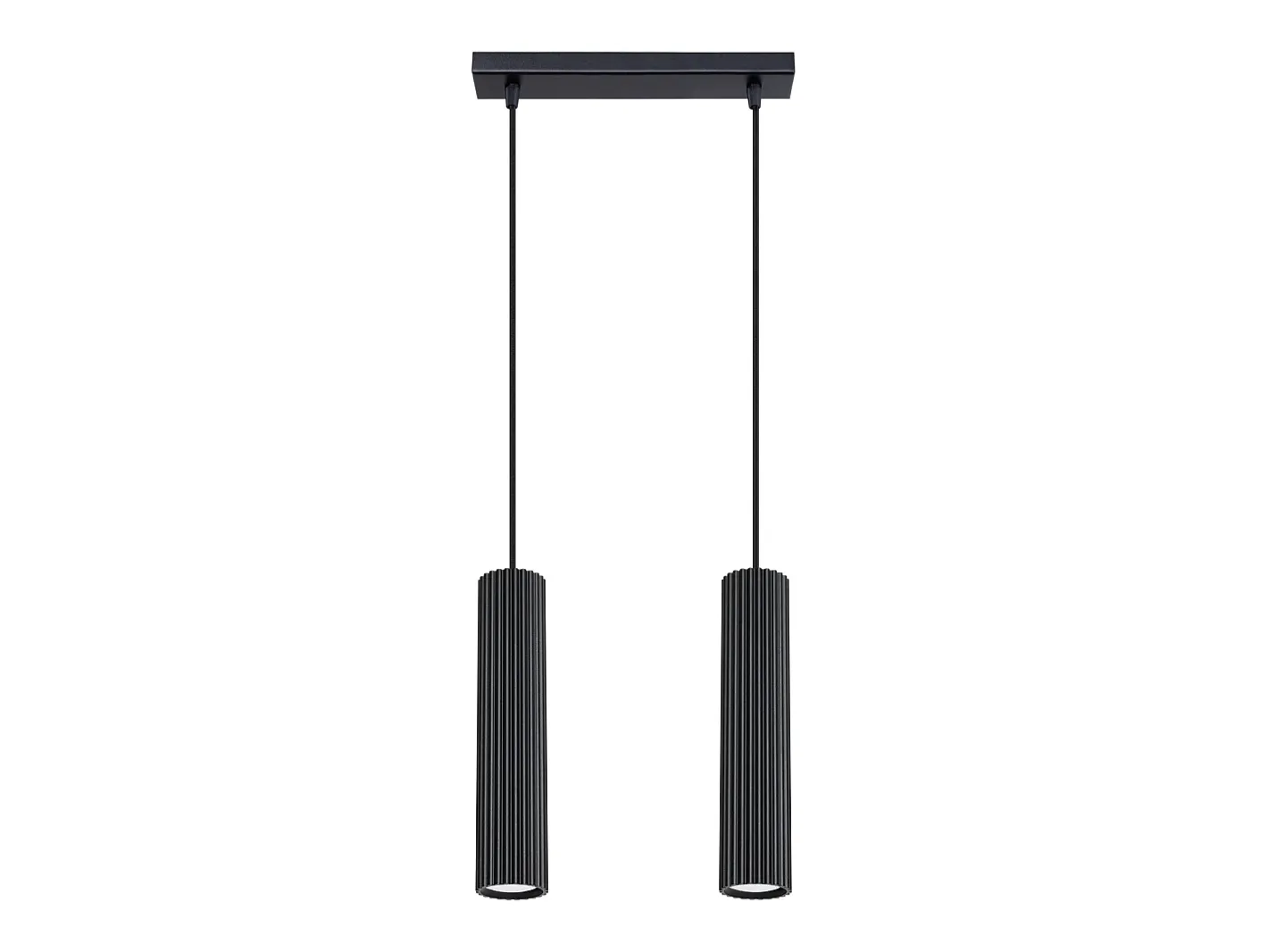 Best Sollux Lighting Lámpara colgante Gloow minimalista de aluminio - 2 fuentes luminosas 4000K - L.30 x A.90 cm - Negro