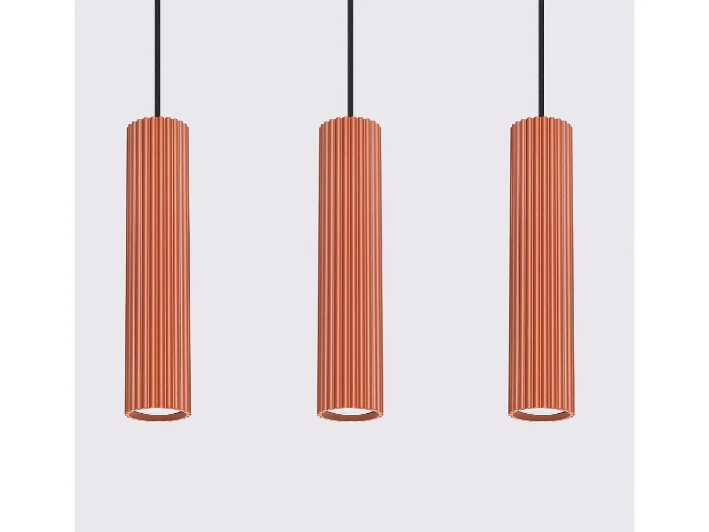 Clearance Sollux Lighting Lámpara colgante Gloow minimalista de aluminio - 3 fuentes luminosas 3000K - L.45 x A.98 cm - ocre Rojo