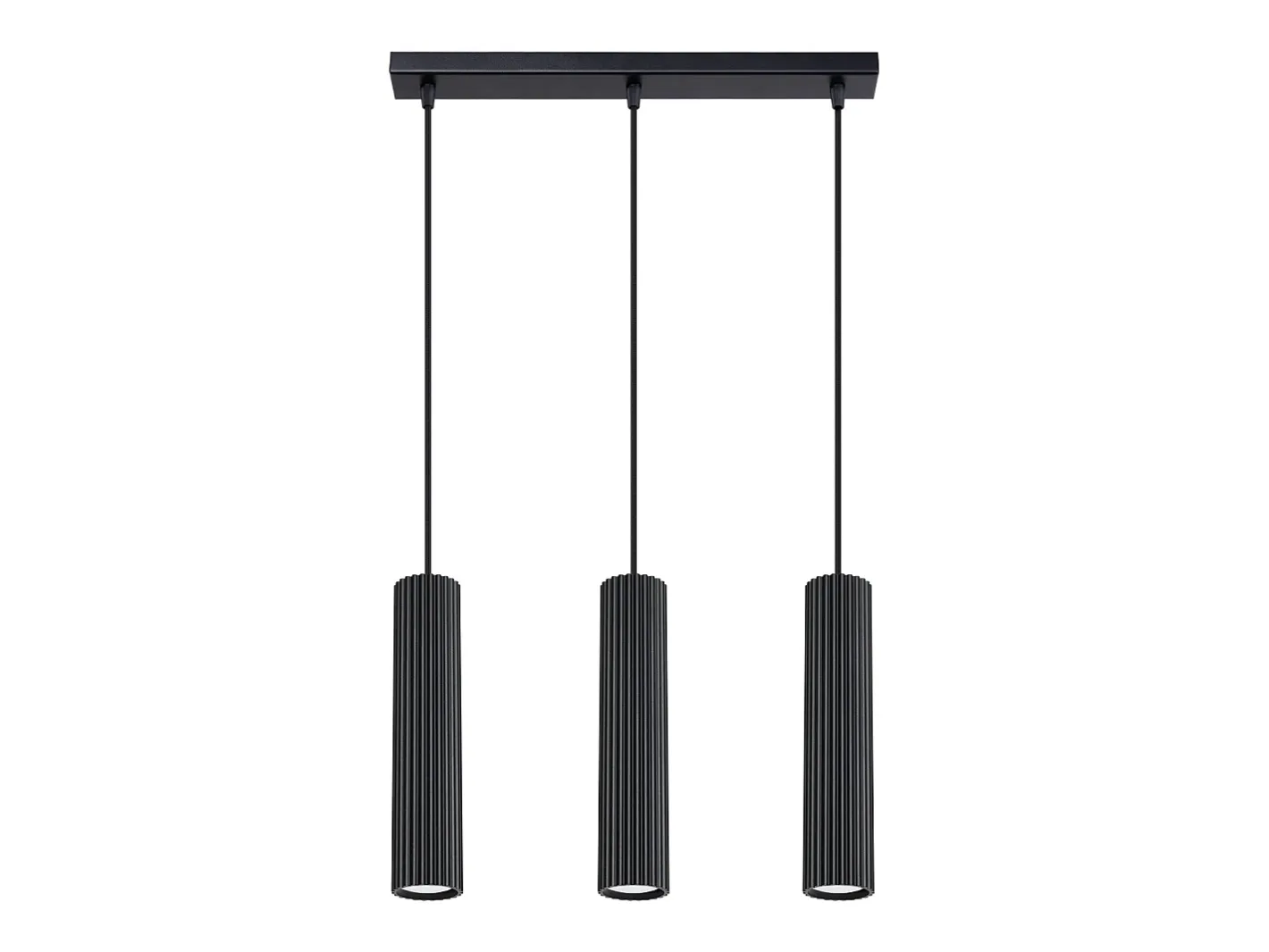 Sollux Lighting Lámpara colgante Gloow minimalista de aluminio - 3 fuentes luminosas 4000K - L.45 x A.98 cm - Negro New