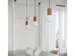 Sollux Lighting Lámpara Colgante Halo Moderno De Aluminio/Vidrio - 1 Fuentes Luminosas - L.12 X A.120 Cm - Moca Marru00f3n New
