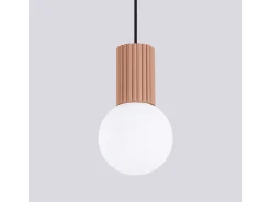 Sollux Lighting Lámpara Colgante Halo Moderno De Aluminio/Vidrio - 1 Fuentes Luminosas - L.12 X A.120 Cm - Moca Marru00f3n New