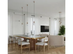 Sollux Lighting Lámpara Colgante Halo Moderno De Aluminio/Vidrio - 3 Fuentes Luminosas - L.25 X A.125 Cm - Gris Pardo Marru00f3n New