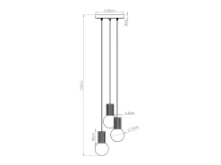Sollux Lighting Lámpara Colgante Halo Moderno De Aluminio/Vidrio - 3 Fuentes Luminosas - L.25 X A.125 Cm - Gris Pardo Marru00f3n New