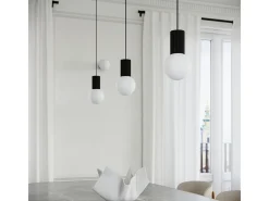 Sollux Lighting Lámpara Colgante Halo Moderno De Aluminio/Vidrio - 1 Fuentes Luminosas - L.12 X A.120 Cm - Negro Best