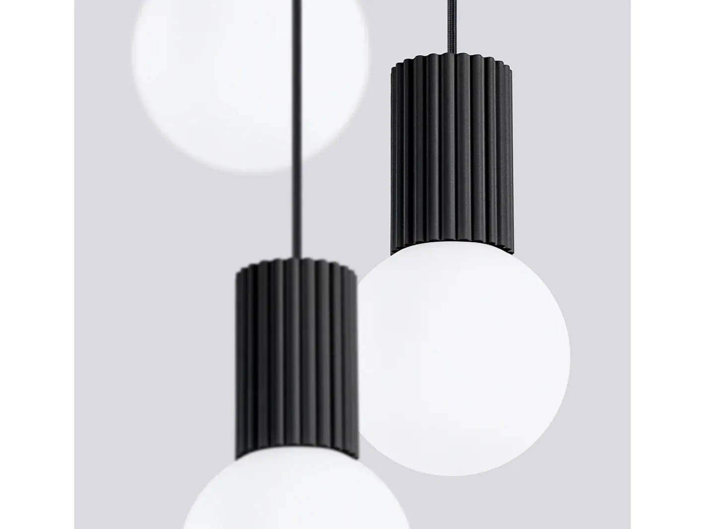 Sollux Lighting Lámpara Colgante Halo Moderno De Aluminio/Vidrio - 3 Fuentes Luminosas - L.25 X A.125 Cm - Negro