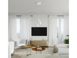 Sollux Lighting Lámpara Suspendida-Lámpara Colgante Halo Moderno De Aluminio/Vidrio - 1 Fuentes Luminosas - L.12 X A.120 Cm - Blanco