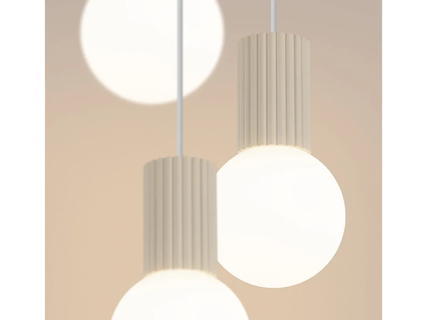 Sollux Lighting Lámpara Colgante Halo Moderno De Aluminio/Vidrio - 3 Fuentes Luminosas - L.25 X A.125 Cm - Beige Clearance