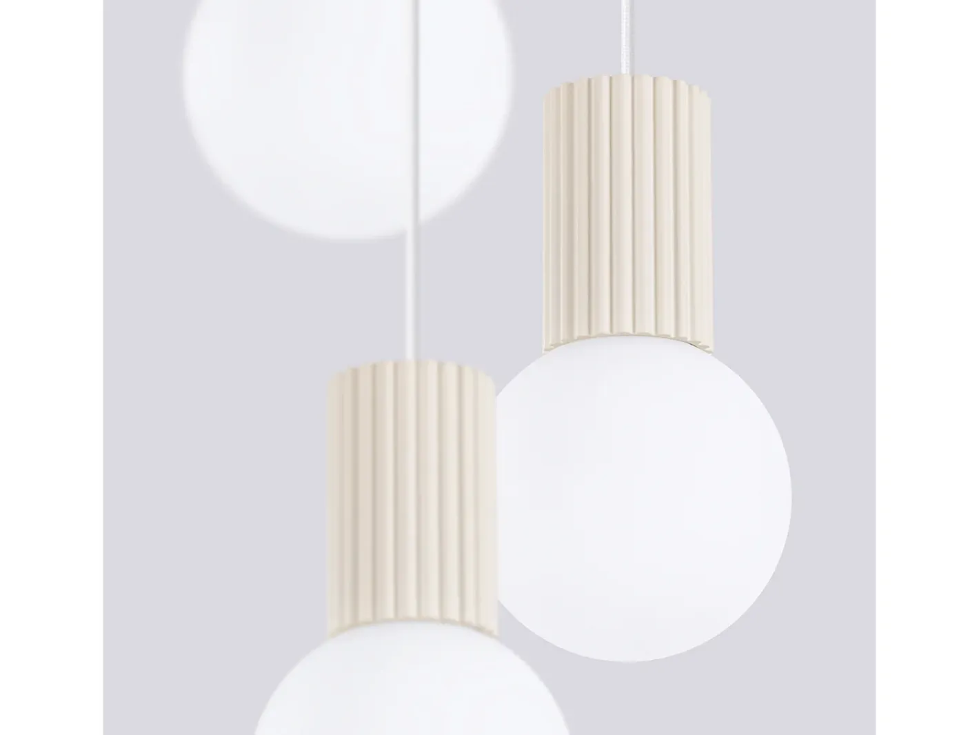 Sollux Lighting Lámpara Colgante Halo Moderno De Aluminio/Vidrio - 3 Fuentes Luminosas - L.25 X A.125 Cm - Beige Clearance