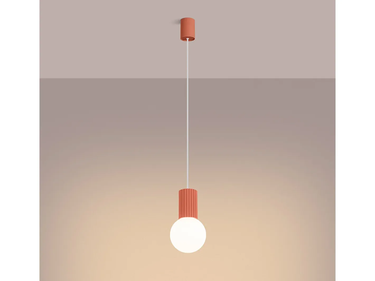 Sollux Lighting Lámpara Suspendida-Lámpara Colgante Halo Moderno De Aluminio/Vidrio - 1 Fuentes Luminosas - L.12 X A.120 Cm - Durazno Rosa