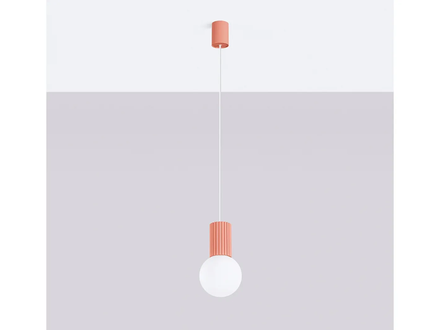 Sollux Lighting Lámpara Suspendida-Lámpara Colgante Halo Moderno De Aluminio/Vidrio - 1 Fuentes Luminosas - L.12 X A.120 Cm - Durazno Rosa