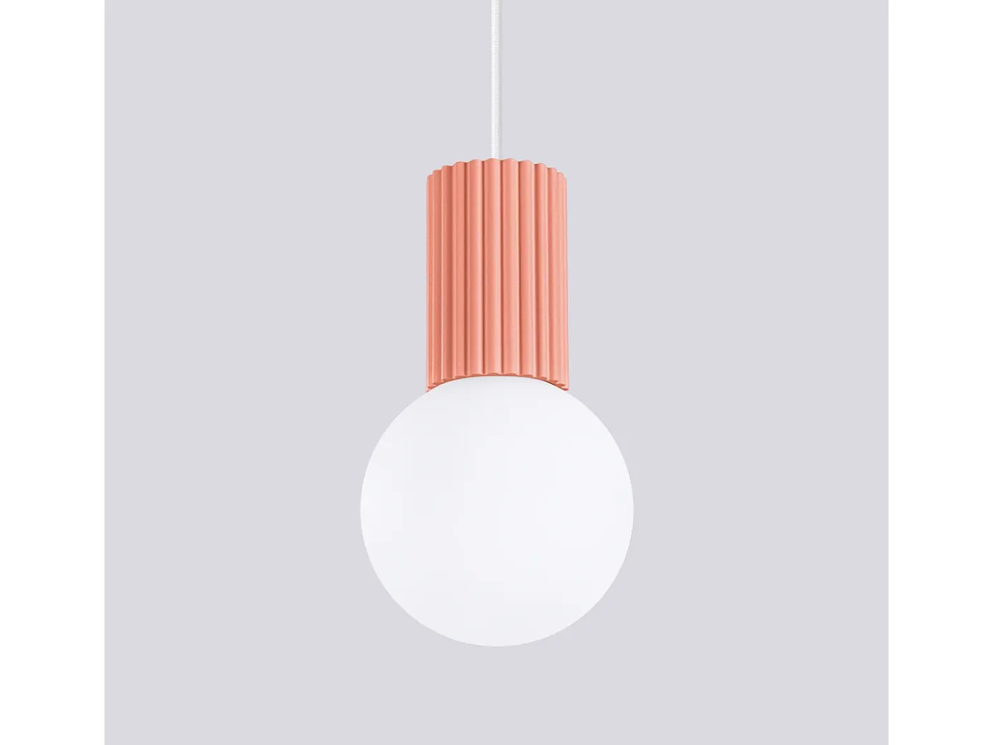 Sollux Lighting Lámpara Suspendida-Lámpara Colgante Halo Moderno De Aluminio/Vidrio - 1 Fuentes Luminosas - L.12 X A.120 Cm - Durazno Rosa