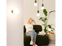 Sollux Lighting Lámpara Colgante Halo Moderno De Aluminio/Vidrio - 1 Fuentes Luminosas - L.12 X A.120 Cm - Oliva Verde Clearance