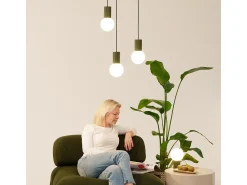Sollux Lighting Lámpara Colgante Halo Moderno De Aluminio/Vidrio - 1 Fuentes Luminosas - L.12 X A.120 Cm - Oliva Verde Clearance