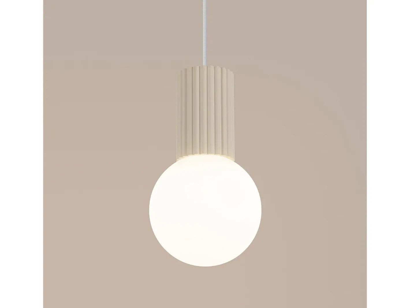 Sollux Lighting Lámpara Colgante Halo Moderno De Aluminio/Vidrio - 1 Fuentes Luminosas - L.12 X A.120 Cm - Beige