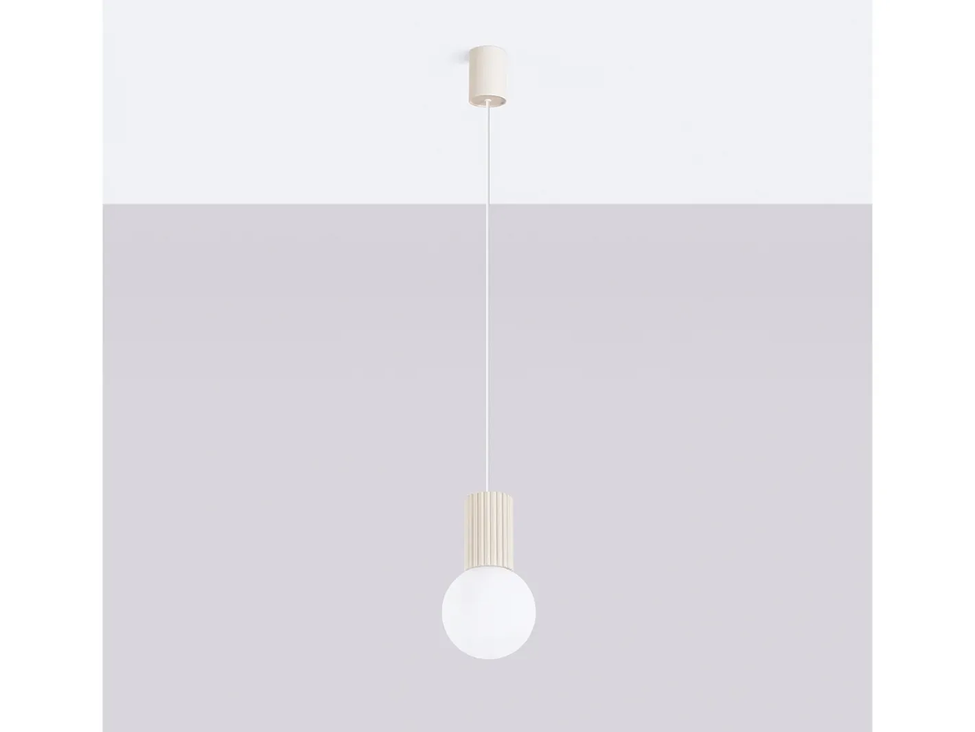 Sollux Lighting Lámpara Colgante Halo Moderno De Aluminio/Vidrio - 1 Fuentes Luminosas - L.12 X A.120 Cm - Beige