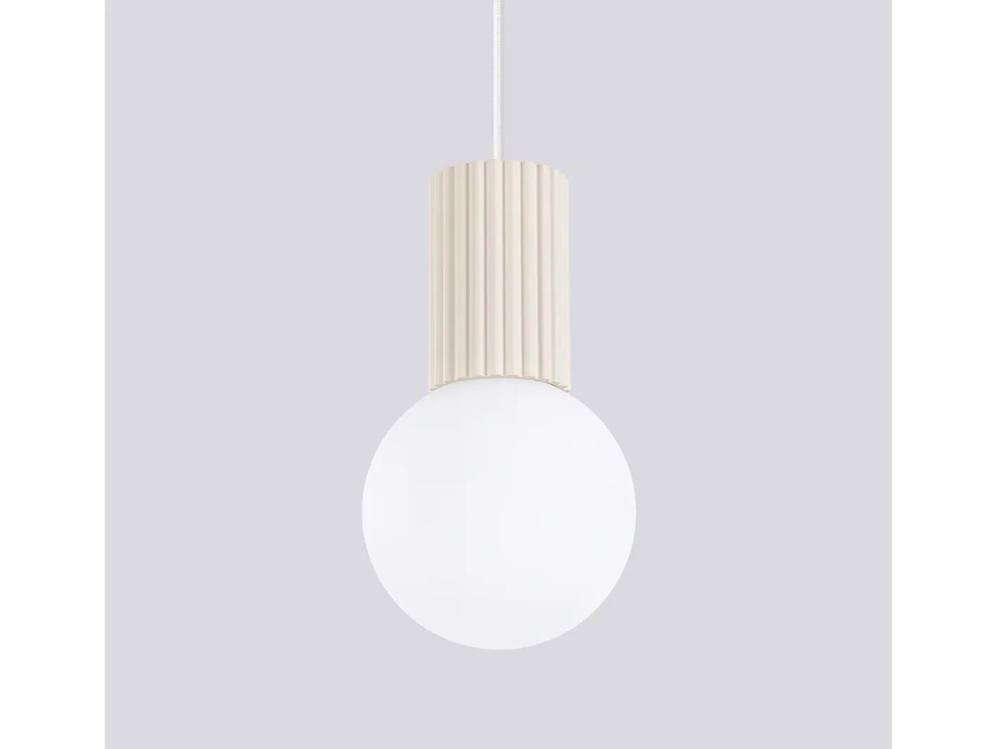 Sollux Lighting Lámpara Colgante Halo Moderno De Aluminio/Vidrio - 1 Fuentes Luminosas - L.12 X A.120 Cm - Beige