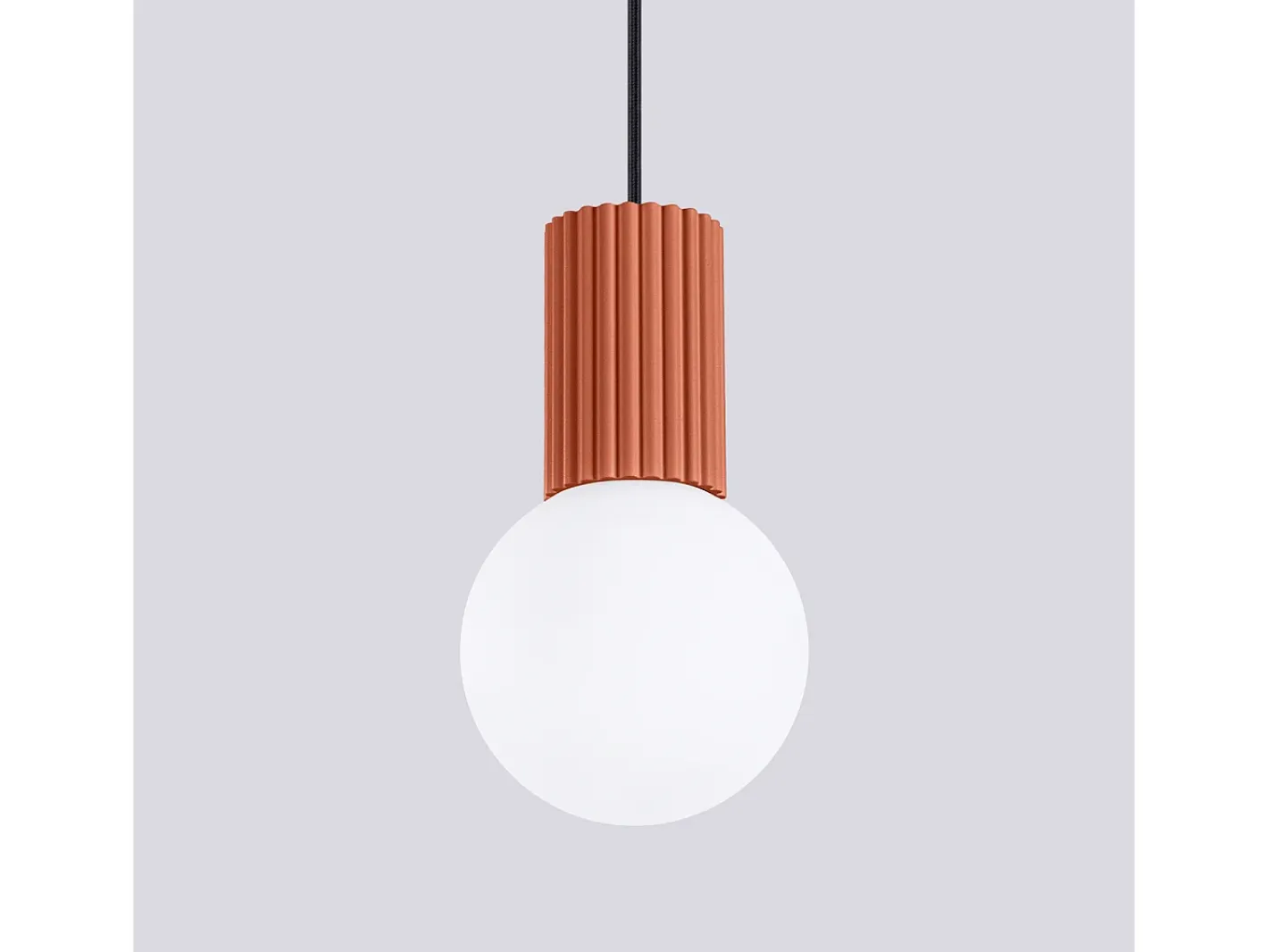 Sollux Lighting Lámpara Suspendida-Lámpara Colgante Halo Moderno De Aluminio/Vidrio - 1 Fuentes Luminosas - L.12 X A.120 Cm - Ocre Rojo