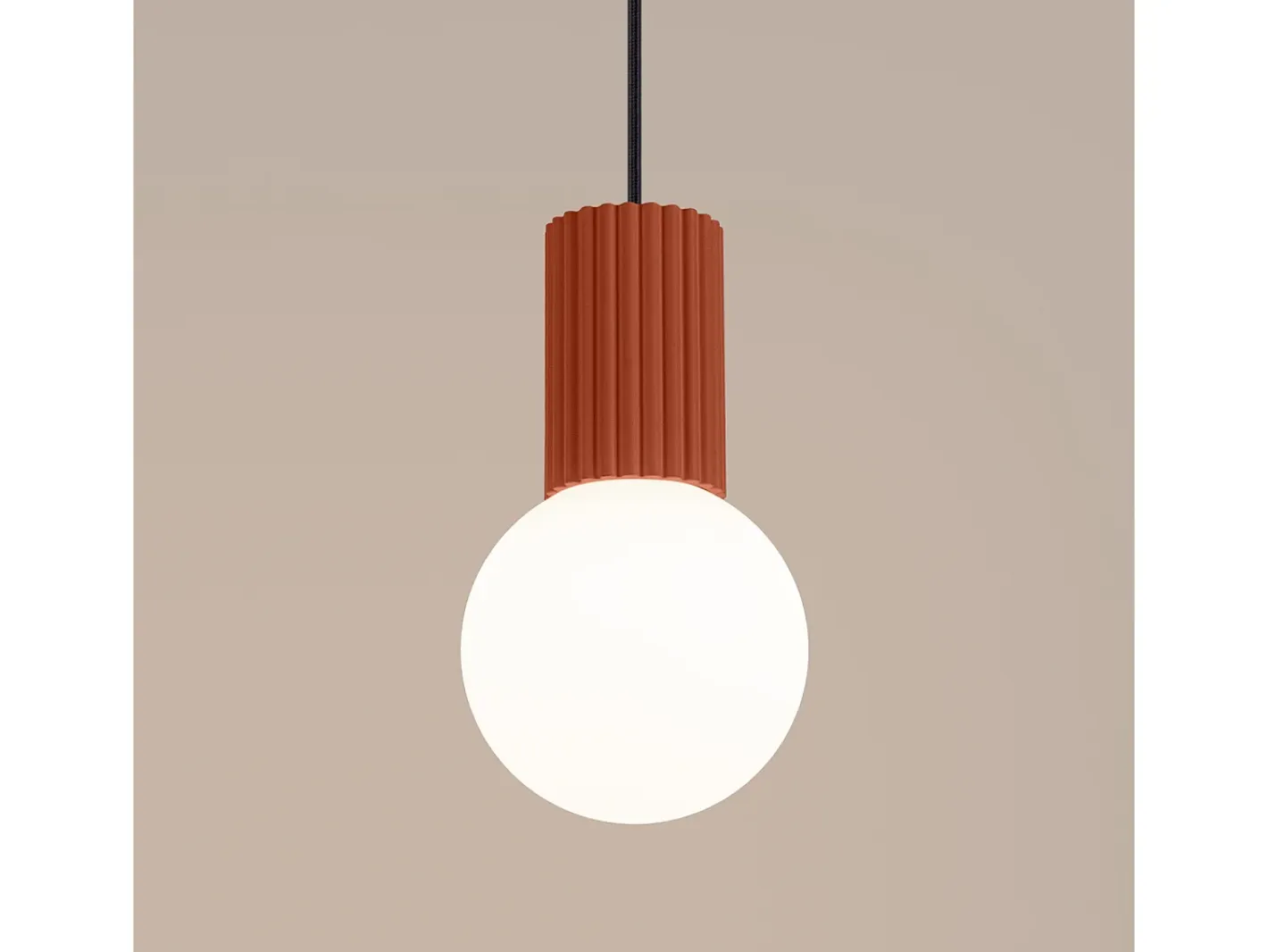 Sollux Lighting Lámpara Suspendida-Lámpara Colgante Halo Moderno De Aluminio/Vidrio - 1 Fuentes Luminosas - L.12 X A.120 Cm - Ocre Rojo
