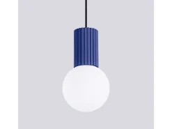 Sollux Lighting Lámpara Suspendida-Lámpara Colgante Halo Moderno De Aluminio/Vidrio - 1 Fuentes Luminosas - L.12 X A.120 Cm - Ultramarino Azul