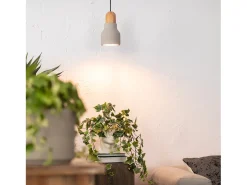Ledkia Lámpara Suspendida-Lámpara Colgante Hormigón y Madera Luster Terracota Multicolor