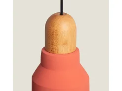 Ledkia Lámpara Suspendida-Lámpara Colgante Hormigón y Madera Luster Terracota Multicolor