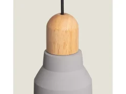 Ledkia Lámpara Colgante Hormigón y Madera Luster Gris Piedra Multicolor Best