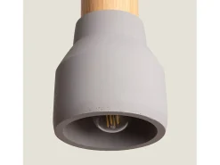 Ledkia Lámpara Colgante Hormigón y Madera Luster Gris Piedra Multicolor Best