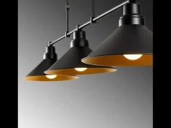 Concept-Usine Lámpara colgante industrial negra de 3 luces ERIKA Negro Hot