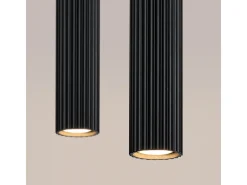 Sollux Lighting Lámpara Suspendida-Lámpara Colgante Karbon Minimalista De Aluminio - 2 Fuentes Luminosas - L.30 X A.90 Cm - Negro