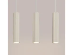 Sollux Lighting Lámpara Suspendida-Lámpara Colgante Karbon Minimalista De Aluminio - 3 Fuentes Luminosas - L.45 X A.98 Cm - Beige