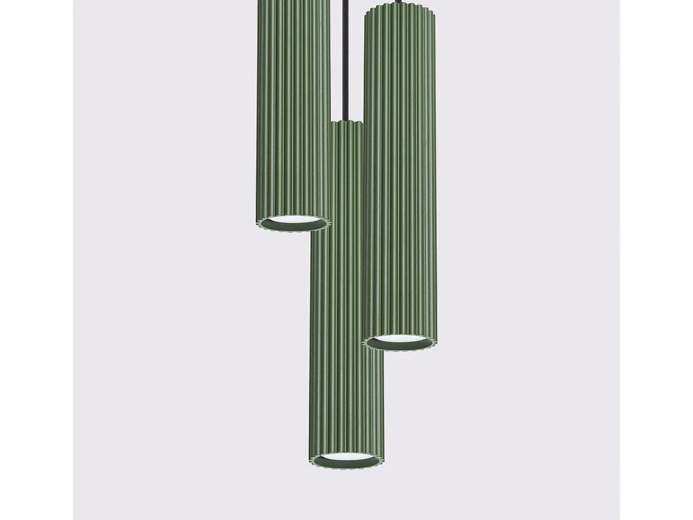 Best Sollux Lighting Lámpara Colgante Karbon Minimalista De Aluminio - 3 Fuentes Luminosas - L.19,5 X A.108 Cm - Oliva Verde