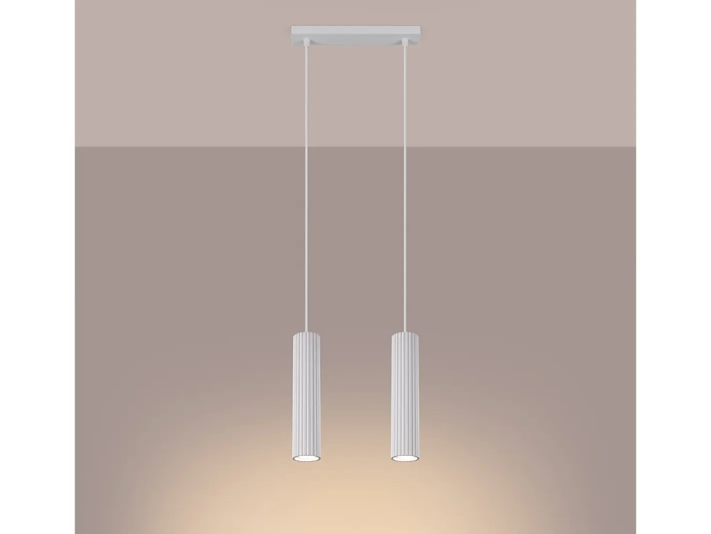 Sollux Lighting Lámpara Colgante Karbon Minimalista De Aluminio - 2 Fuentes Luminosas - L.30 X A.90 Cm - Blanco New